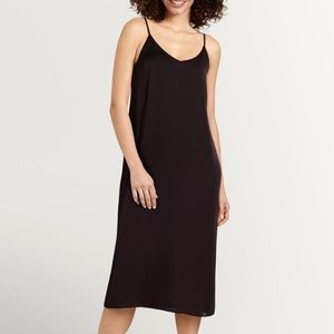 Satiny Midi Slip Dress